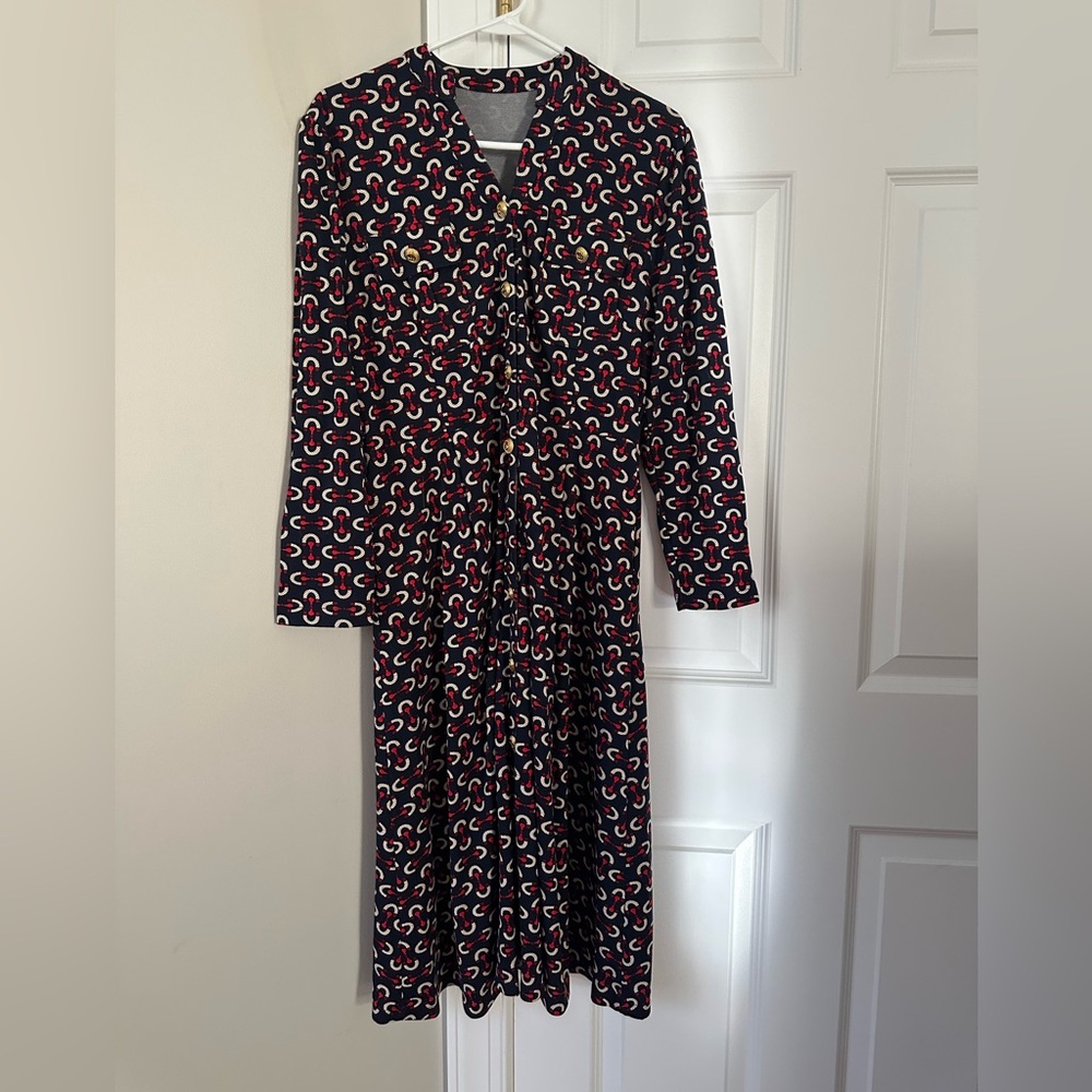 Elegant Patterned Women's Midi Dress